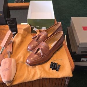 Mezlan Tan Leather Loafer Dress Shoe Santander 10M
